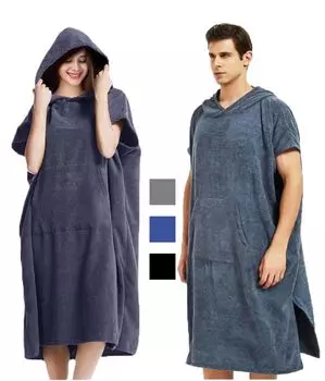 ACURACE Пеленальное Пончо Полотенце Толстое Одно касание Пончо Для Серфинга Сауна Пончо Пляж Бассейн Море Машина Банное Полотенце Плед (Темно-серый) темно-серого