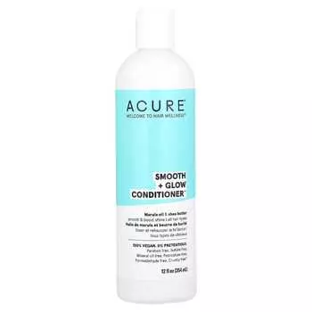 ACURE, Smooth + Glow Conditioner, suitable for all hair types, marula oil and shea butter, 12 fl oz (354 ml)
