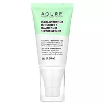 ACURE, Ультраувлажняющий, огуречный и гиалуроновой кислоты сверхтонкий спрей, 2 жидких унции (59 мл)