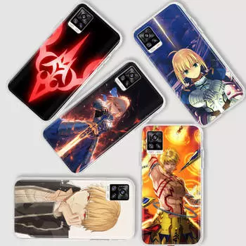 AD100 Fate stay night Прозрачный чехол для Samsung A04 A14 A23 A34 A54 M23 M33 M52 M53 Realme 10 9 C30S C35 C55 VIVO Y02 Y21 Y33S Y51 X80 V25 Чехол Infinix Note 30 Pro арлекин