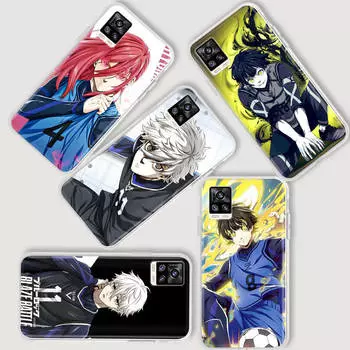 AD51 Синий прозрачный чехол-замок для Samsung A04 A14 A23 A34 A54 M23 M33 M52 M53 Realme 10 9 C30S C35 C55 VIVO Y02 Y21 Y33S Y51 X80 V25 Чехол Realme 9 Pro гагат