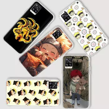 AD52 Милый Наруто Прозрачный чехол для Samsung A04 A14 A23 A34 A54 M23 M33 M52 M53 Realme 10 9 C30S C35 C55 VIVO Y02 Y21 Y33S Y51 X80 V25 Чехол Samsung A54 5G коричневато-жёлтый