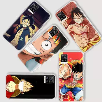 AD62 One Piece Luffy прозрачный чехол для Samsung A04 A14 A23 A34 A54 M23 M33 M52 M53 Realme 10 9 C30S C35 C55 VIVO Y02 Y21 Y33S Y51 X80 V25 крышка VIVO Y19 гагат