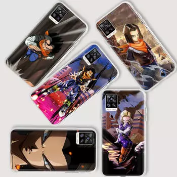 AD64 Dragon Ball Android Прозрачный чехол для Samsung A04 A14 A23 A34 A54 M23 M33 M52 M53 Realme 10 9 C30S C35 C55 VIVO Y02 Y21 Y33S Y51 X80 V25 Чехол Tecno Pova 3 кожа буйвола