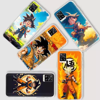 AD69 Dragon Ball Goku прозрачный чехол для Samsung A04 A14 A23 A34 A54 M23 M33 M52 M53 Realme 10 9 C30S C35 C55 VIVO Y02 Y21 Y33S Y51 X80 V25 чехол Infinix Hot 10S гагат