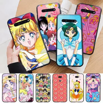 AD80 Sailor Moon Black Case for OPPO Reno 8 6 5 4 Pro Find X3 A17 A31 A38 A40 A53 A54 A55 A74 A76 A78 A77 A80 A94 A95 A96 Pro Sofe Cover OPPO Reno 2Z коричневато-жёлтый
