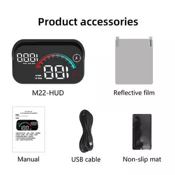 AD M22 Head Up Display Универсальный GPS HUD Цифровой спидометр LCD Проекция на стекло Автомобильный спидометр Проектор на лобовое стекло Часы