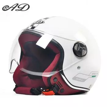 AD новый электрический шлем для мужчин и женщин всесезонный универсальный защитный шлем осенне-зимний теплый мотоциклетный шлем бежевый