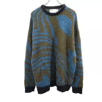 ADAM PATEK wool blend Long sleeve sweater 1 Brown x blue knit Men s Used