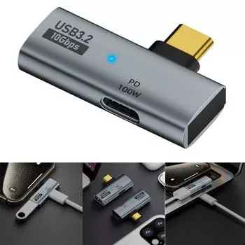 Адаптер 2-в-1 Type C - USB, портативный быстрозарядный мини-OTG-конвертер, конвертер передачи данных 10 Гбит/с для планшета iPhone 15