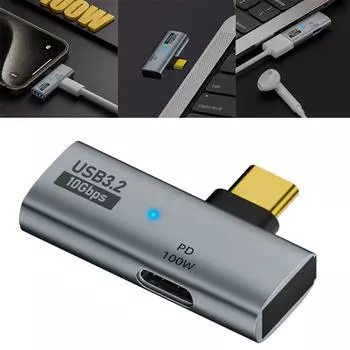 Адаптер 2-в-1 USB C - USB 3.2, передача данных 10 Гбит/с, USB OTG Type C, адаптер для быстрой зарядки для iPhone 15, планшета, Macbook