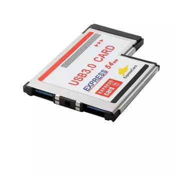Адаптер 54мм Express Card Expresscard на 2 порта USB 3.0 для ноутбука, чипсет NEC