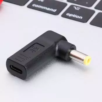 Адаптер 90 градусов USB3.1 USB-C Type-C Female на 5,5x2,5 мм DC Male *