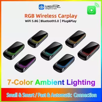 Адаптер Apple CarPlay Wireless 2025 Upgrade Plug & Play Dongle преобразует проводное соединение в беспроводное только для автомобилей с OEM-проводным CarPlay