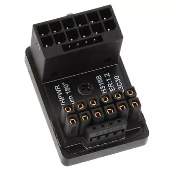 Адаптер ATX 16-контактный штекер на 16-контактный гнездовой разъем, 180 градусов, 12 В PCIe5.0 HPWR GPU, угол поворота U