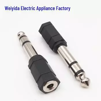Адаптер аудио и микрофона 6,5 мм «папа» — 3,5 мм «мама» — конвертер большого размера в маленький 6.5 to 3.5 female