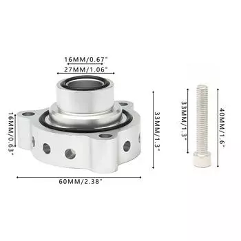 Адаптер Auto Turbo Bolt-On Top Mount Blow Off Dump Valve Kit для двигателей BMW Mini Cooper S Turbo серебряный
