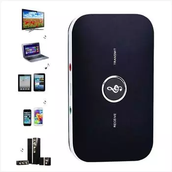 Адаптер AUX Bluetooth 5.0, приемник-передатчик для телевизора. Аудиоадаптер 2 в 1 с Aux 3,5 мм RCA с низкой задержкой и высокой четкостью для наушников ТВ, ПК и т. д. 5.8x9.7x0.82cm чёрный