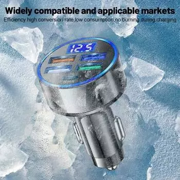 Адаптер автомобильного зарядного устройства, конструкция с несколькими портами, высокая термостойкость, 250 Вт, быстрая эффективная зарядка, USB-зарядное устройство для телефона типа C