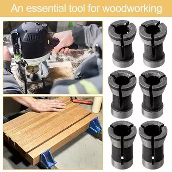 Адаптер цанги черный и серебристый патрон из углеродистой стали 6/6.35/8 мм