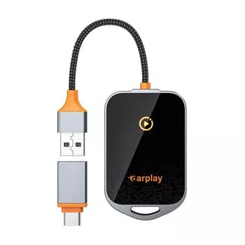 Адаптер CarPlay Mini Box Беспроводной адаптер CarPlay, проводной для беспроводного CarPlay для USB/Type C Dongle с поддержкой WiFi6 BT5.0 чёрный