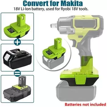 Адаптер для аккумулятора, используемый для аккумуляторов Makita18V, преобразованный в инструмент с источником питания Ryobi 18V, адаптер для электроинструмента