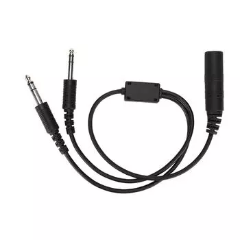 Адаптер для авиационной гарнитуры HELICOPTER Single Plug to GA Dual Plug General Headphone Adapter Cable