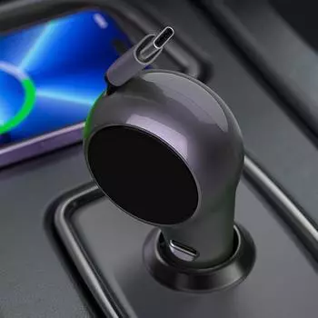 Адаптер для быстрой зарядки Type-C, двойной адаптер для суперзарядного устройства PD30W, выдвижной кабель, зарядное устройство для сотового телефона, принадлежности для салона автомобиля CN