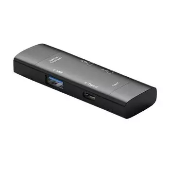 Адаптер для чтения карт памяти SD/TF AU, портативный кардридер Type-C/USB/Micro USB для ноутбука чёрный