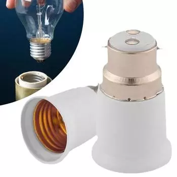 Адаптер для цоколя B22 - E27, напряжение переменного тока 100-250 В, простая установка, универсальный адаптер-конвертер для патрона лампочки белый