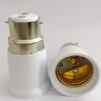 Адаптер для цоколя Yousheng B22 - E27, напряжение переменного тока 100-250 В, простая установка, универсальный адаптер-конвертер для патрона лампочки белый