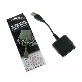 Адаптер для игрового оборудования PS1 PS2 к USB Конвертер контроллера для ПК-USB 2.0 Кабель/Функция двойной вибрации, Аналоговый и цифровой режим к USB для проводного/беспроводного Package:14.2*10.11*2.21cm чёрный