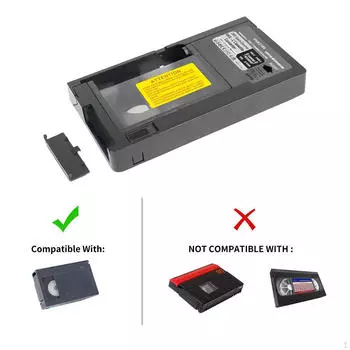 Адаптер для кассет VHS-Vhsc, адаптер для ленты, прочный, черный, профессиональный, конвертер для 12-мм ленты для видео