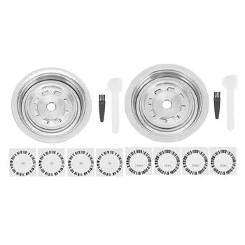 Адаптер для кофейных капсул из нержавеющей стали с наклейками, ложкой-щеткой, конвертером для кофейных капсул для Delonghi E 150ml