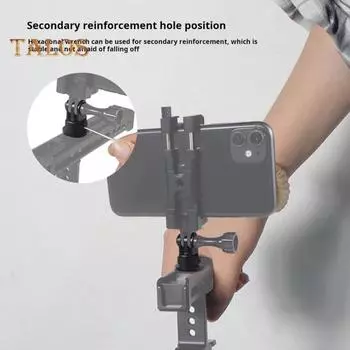 Адаптер для крепления штатива для камеры. Простая установка. Регулировка на 360 градусов. Противоскользящая накладка. Стабилизирующий кронштейн для экшн-камеры. красный черный