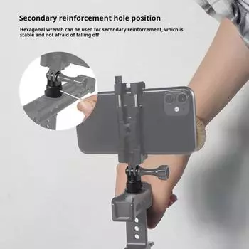 Адаптер для крепления штатива для камеры. Простая установка. Регулировка на 360 градусов. Противоскользящая накладка. Стабилизирующий кронштейн для экшн-камеры. красный черный