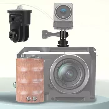 Адаптер для крепления штатива для камеры. Простая установка. Регулировка на 360 градусов. Противоскользящая накладка. Стабилизирующий кронштейн для экшн-камеры. красный черный