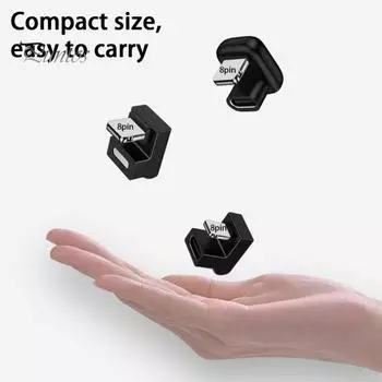 Адаптер для мобильного телефона с коленом 180 градусов Plug and Play Высокоскоростной U-образный PD 20 Вт 8-контактный на Type-C Удобный в использовании беспроводной адаптер Домашняя поставка A