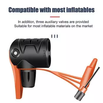 Адаптер для насадки велосипедного насоса ABS для насоса для накачивания велосипедных мячей Адаптер для шланга с двойной головкой Детали для накачивания Аксессуары чёрный