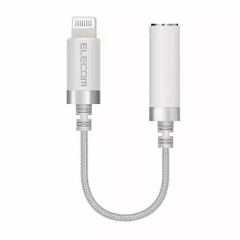 Адаптер для наушников ELECOM [Lightning - 3,5 мм] для подключения наушников, 4-полюсный, совместимый с вызовами/музыкой, прочный, сертифицированный Apple продукт, белый MPA-L35S01W