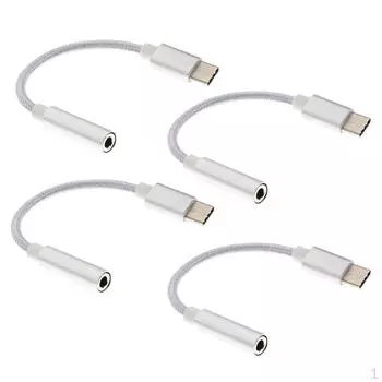 Адаптер для наушников от 4x до 3,5 мм, аудиокабель для наушников, серебристый