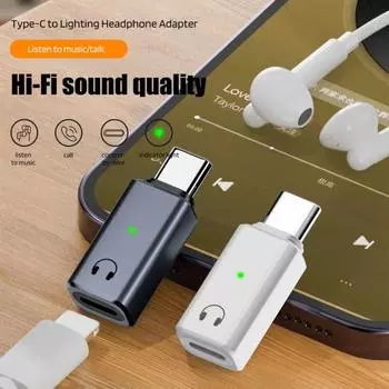 Адаптер для наушников USB-C - аудиоадаптер USB Type C Male - Female Переходник для наушников Гарнитура белый