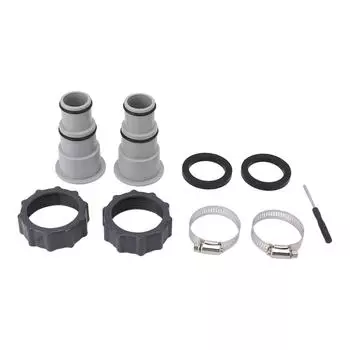 Адаптер для шланга для бассейна 2 шт. с хомутом, сменный резьбовой соединительный адаптер для шланга насоса Intex Fit