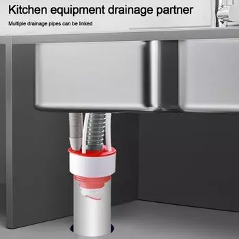 Адаптер для сливной трубы с защитой от запаха, многофункциональное уплотнительное кольцо, канализационная ветка для кухонной раковины, аккуратный соединитель для водопроводной трубы для посудомоечной машины белый