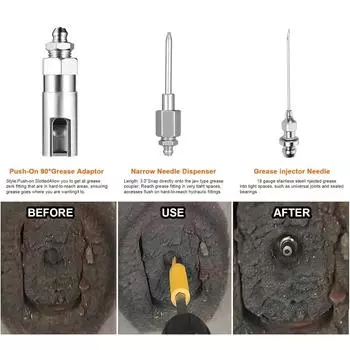 Адаптер для смазки, игольчатый наконечник для смазки с двойной рукояткой для технического обслуживания тяжелой техники