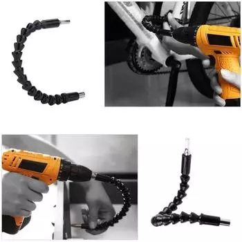 Адаптер для сверла под прямым углом 1/4 дюйма на 105 градусов и гибкий удлинитель для сверла для мягкой отвертки с гибким стержнем, тонкая отделка