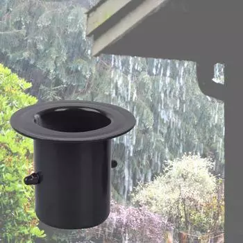 Адаптер для водосточной цепи черного цвета с болтом, текстура из нержавеющей стали, подходит для легкой установки на сливные отверстия на крыше