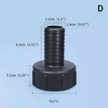 Адаптер для водяного бака IBC 1/2 - 2 , адаптер для садового шланга, соединитель для крана, инструмент для установки