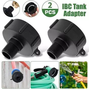 Адаптер для воды IBC Tote Tank с мелкой резьбой 2 для соединения сливной пробки для садового шланга