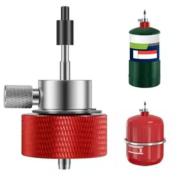 Адаптер для заправки пропаном для страйкбола, для кемпинга на открытом воздухе, для пешего туризма, для надувания канистр с пропаном, соединители для зеленого газового баллона с силиконом 2pcs красный